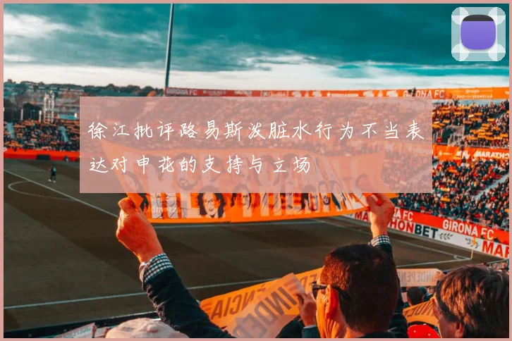 徐江批评路易斯泼脏水行为不当表达对申花的支持与立场